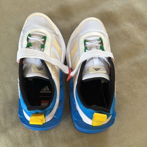 adidas x Lego Kids' Tech RNR Elastic Lace Shoes, White/Blue 5.5 - Picture 6 of 12